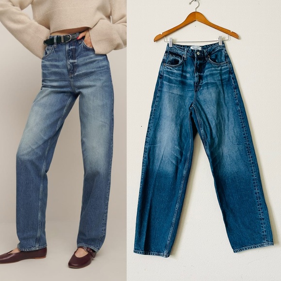 Reformation Denim - Reformation SIZE 26 Noa Ultra High rise barrel jeans in dark wash ‘Hemlock’